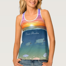 Beautiful Ocean Sunrise, Sea Turtles and Pearls