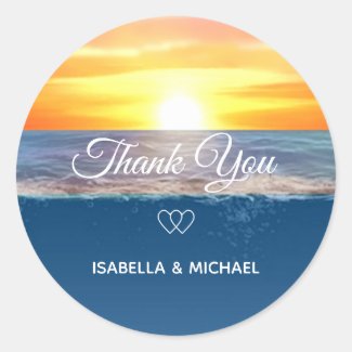 Beautiful Ocean Sunrise Thank You Wedding