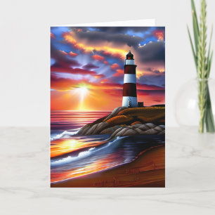 Beautiful Ocean Sunset Happy Anniversary Card