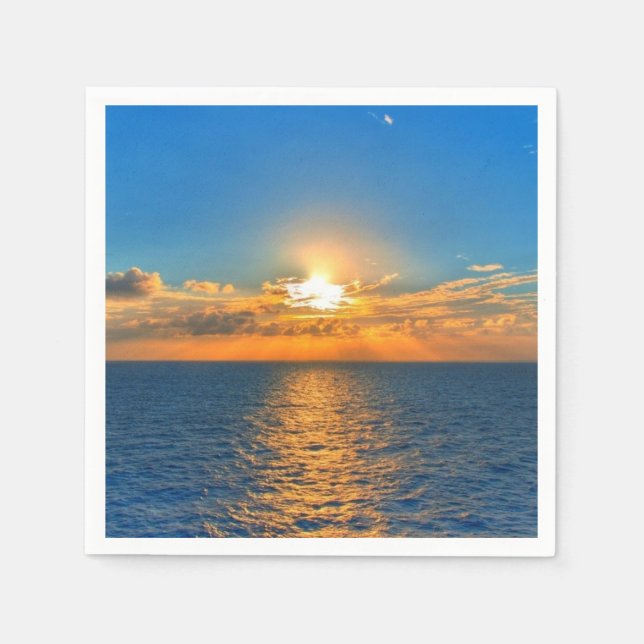 Beautiful ocean sunset paper napkins (Front)