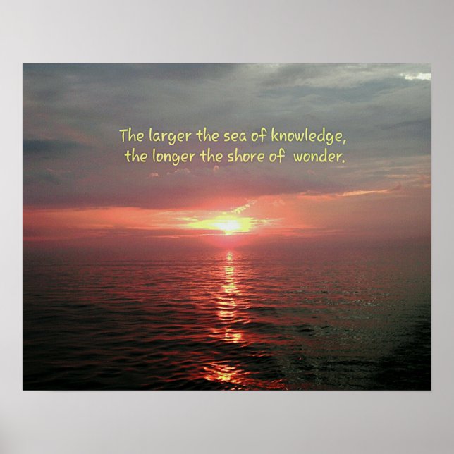Beautiful Ocean Sunset With Wisdom Quote Poster (Front)