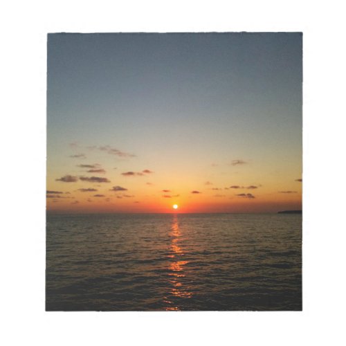 beautiful ocean sunset yellow orange red notepad