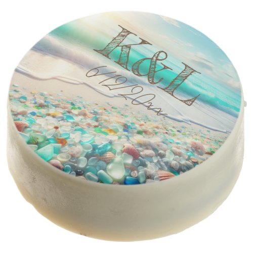 Beautiful Ocean Waves and Sea Glass Personalized Chocolate Covered Oreo