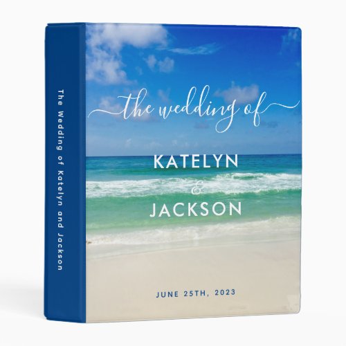 Beautiful Ocean Waves Custom Beach Wedding Mini Binder