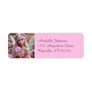 Beautiful October Fairy in Cosmos Label