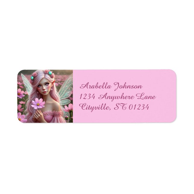 Beautiful October Fairy in Cosmos Label (Front)