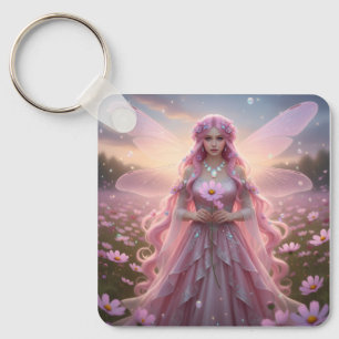 Beautiful October Opal Fairy Keychain