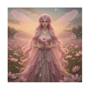 Beautiful October Opal Fairy Wood Wall Art
