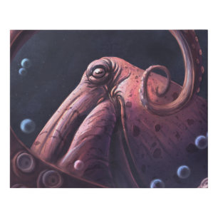 Beautiful octopus in the water faux canvas print