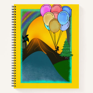 Beautiful of night with colorful notebook