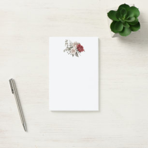 Beautiful Off-White & Red Roses Floral Bouquet Post-it Notes