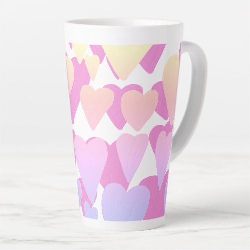 Beautiful Oil Painted Hearts Latte Mug