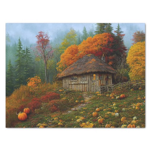 Beautiful Old Barn Fall Season Pumpkins Tissue Paper