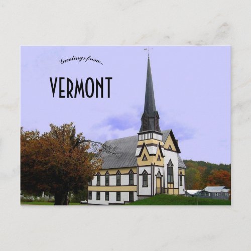 Beautiful Old Church in East Orange Vermont Postcard