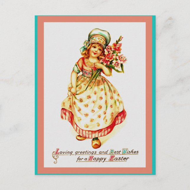 Beautiful Old Easter European Image on Postcard (Front)