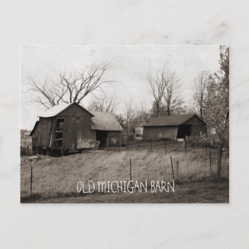 Beautiful Old Michigan Barn Postcard by camcguire at Zazzle
