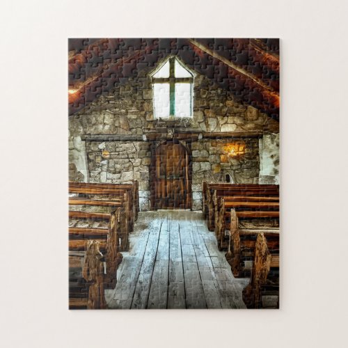 Beautiful Old Picturesque Pioneer Church Jigsaw Puzzle