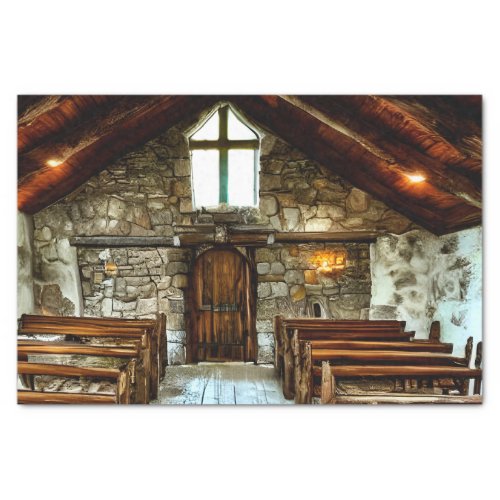 Beautiful Old Picturesque Pioneer Church Tissue Paper