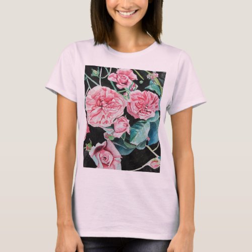 Beautiful Old Pink Roses Blank Pink Top