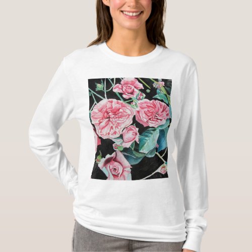 Beautiful Old Pink Roses Blank Pink Top