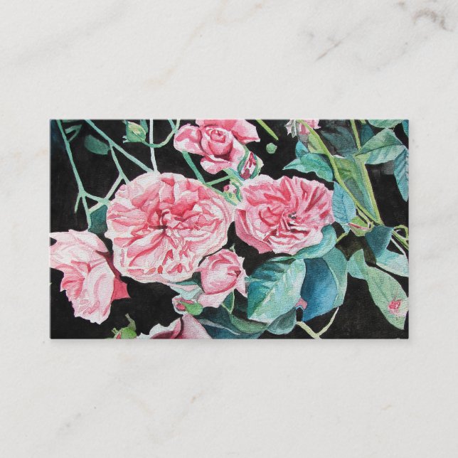 Beautiful Old Pink Roses Business Card (Front)