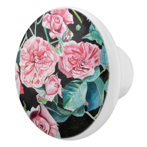 Beautiful Old Pink Roses Drawer Knob