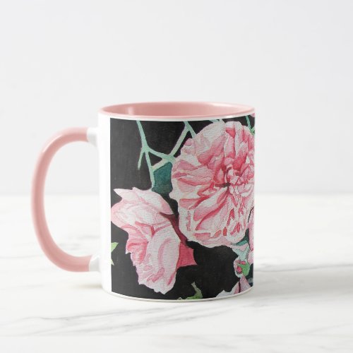 Beautiful Old Pink Roses Floral Mug