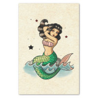 Beautiful Old School Mermaid Tissue Paper