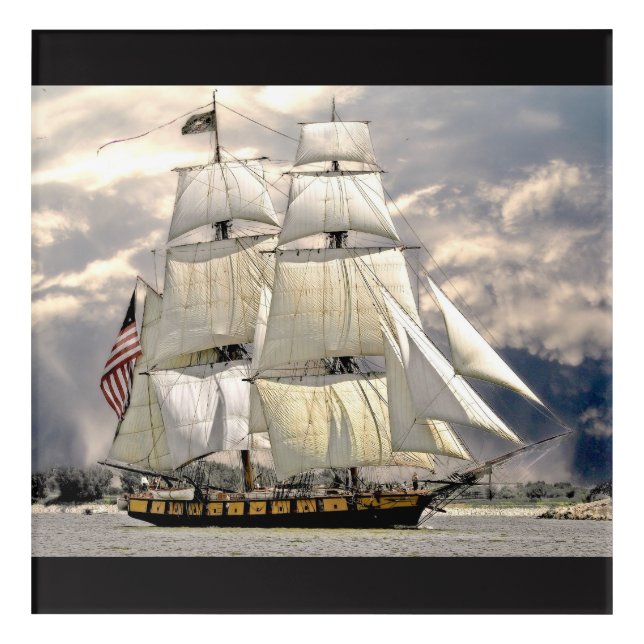 Beautiful Old Ship and Sails Nautical Wall Art (Front)