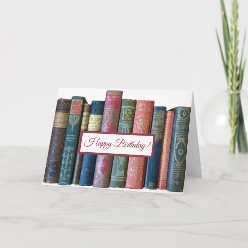 Beautiful old vintage books book spines card