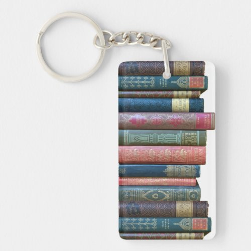Beautiful old vintage books book spines keychain