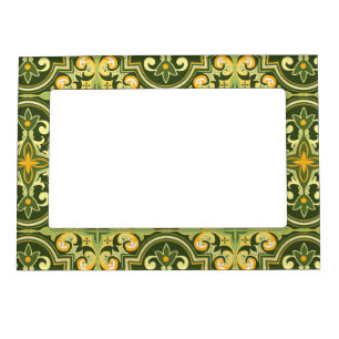 💚💛 Beautiful olive and yellow Azulejos Magnetic Frame