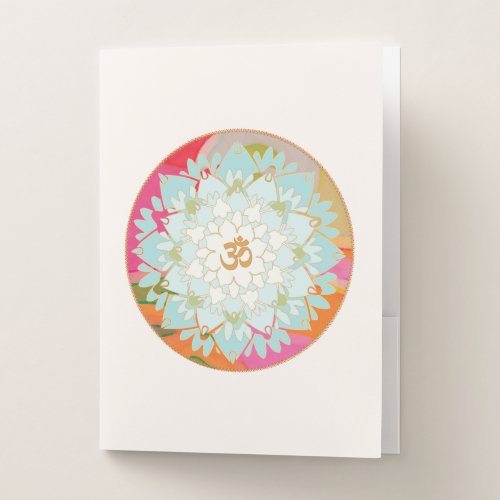 Beautiful OM Lotus Flower Mandala Art Pocket Folder
