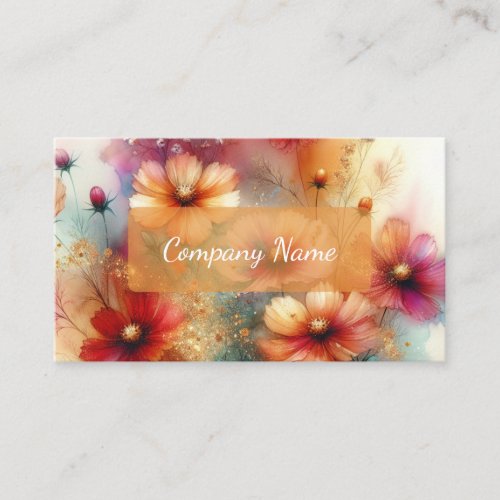 Beautiful Orange and Red Wildflowers Business Card