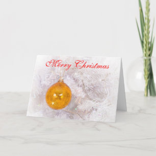 Beautiful Orange Bauble Christmas Card
