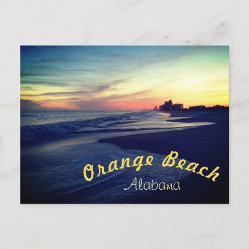 Beautiful Orange Beach Sunset Postcard
