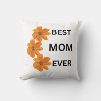 Beautiful Orange floral pillow for Mom
