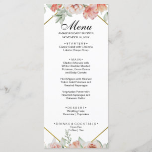Beautiful Orange Florals Menu