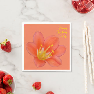 Beautiful Orange Flower Photo | Napkins