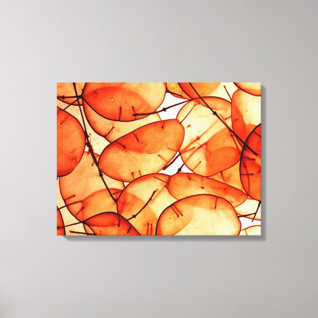 Beautiful Orange Leaf Wrapped Canvas Print (Front)