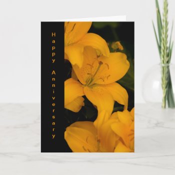 Beautiful Orange Lily Flowers Anniversary Card by roughcollie at Zazzle