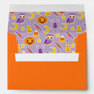 Beautiful Orange Purple Halloween Pattern Envelope