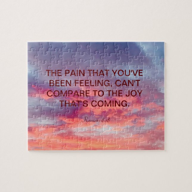 Beautiful Orange red and red sunset Bible quotes Jigsaw Puzzle (Horizontal)