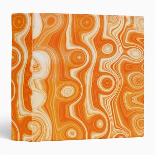 Beautiful Orange Retro Liquid Swirl Groovy Style 3 Ring Binder
