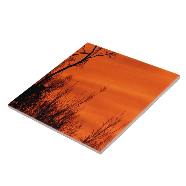 Beautiful Orange Sunrise in Kansas Tile (Side)