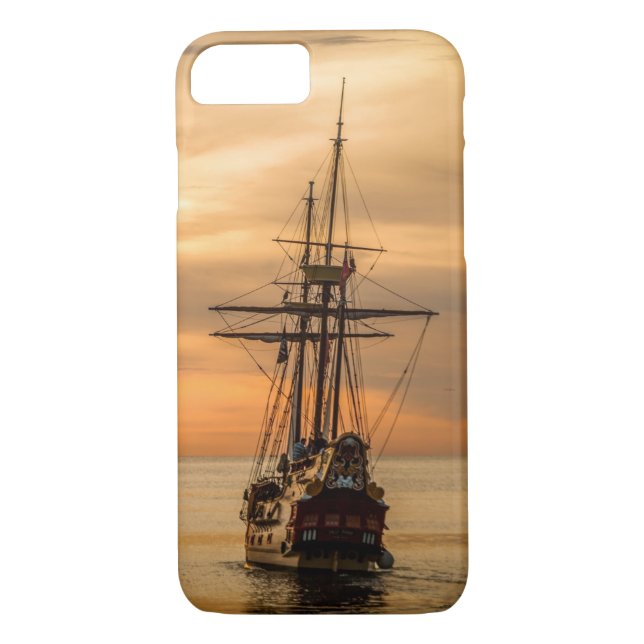 Beautiful Orange Sunset Age of Sail Case-Mate iPhone Case (Back)