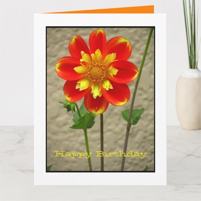 Beautiful Orange Yellow Flower Card (Front)
