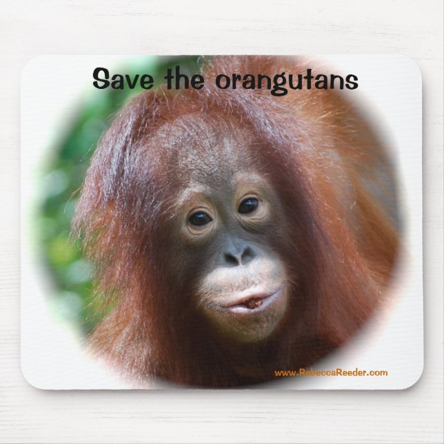 Beautiful Orangutan baby Mouse Pad (Front)