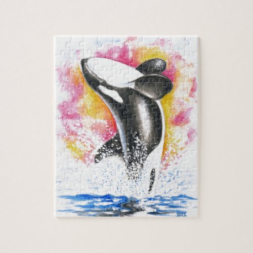 Beautiful Orca Whale Breaching Jigsaw Puzzle