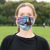 Beautiful Orca Whale face Adult Cloth Face Mask (Outside)